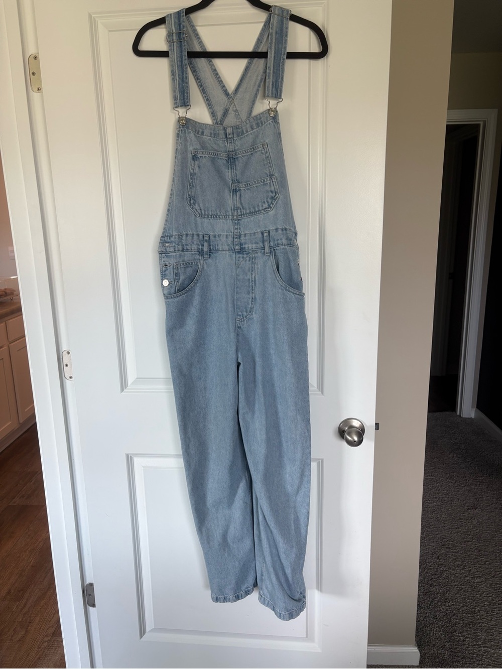 We The Free Light Wash Denim Overalls